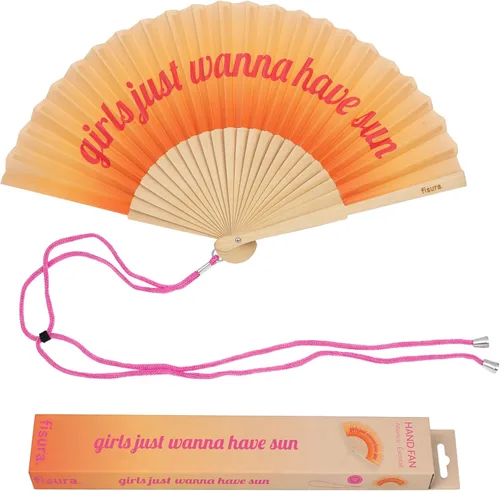 Miniatura 24 de Fisura Ventilador plegable original, mejor tarde que feo, abanicos de mano de madera para mujeres plegables - Diseño rosa y rojo para raves