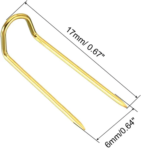 Miniatura 2 de PATIKIL Pasadores de horquilla, 200 pines de acero inoxidable para coser en U de 0.7 pulgadas, pasadores de doble bloqueo para coser joyas, tela