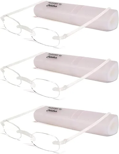 Miniatura 6 de Calabria 714 Anteojos de lectura sin montura con lentes transparentes, color carbón, lentes de lectura para hombres y mujeres, lectores