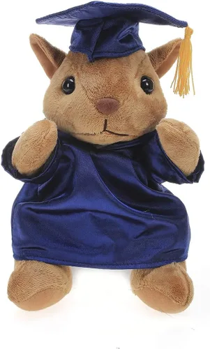 Miniatura 13 de Plushland Juguetes de peluche de ardilla, regalos para el día de graduación, texto personalizado, nombre o logotipo de tu escuela en el vestido, lo