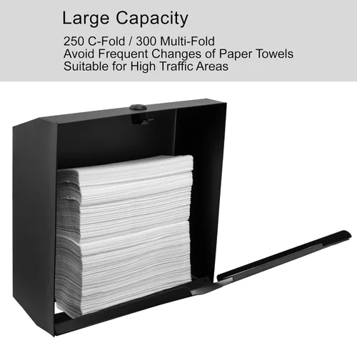 Miniatura 5 de Paquete de dispensador de papel higiénico comercial negro y dispensador de toallas de papel