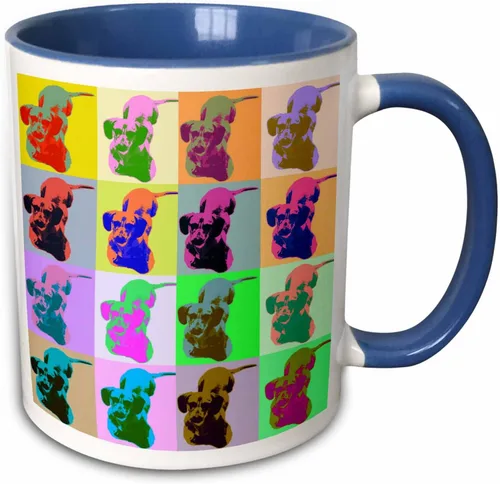 Miniatura 12 de 3dRose Carton Dachshund Pop Art - Taza de 15 onzas Blanco