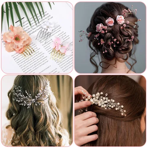 Miniatura 5 de 20 peines pequeños de metal para el cabello, 5 dientes, peine lateral francés, peine lateral de pelo pequeño, para manualidades, manualidades