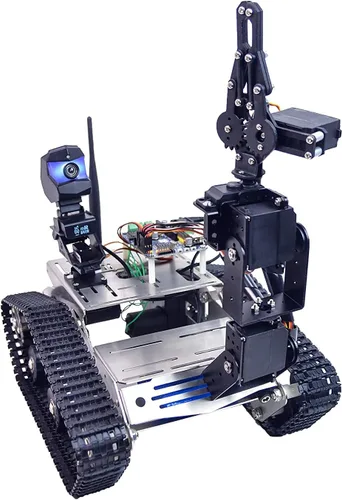 Miniatura 6 de Kit robot FPV Robot Car Kit con brazo robótico cámara HD para Mega 2560, vehículo robótico de chasis de tanque inteligente, aprendizaje inteligente