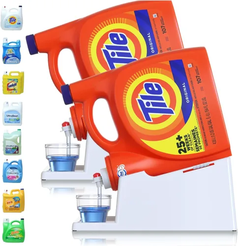 Miniatura 7 de Skywin TidyFriend - Dispensador de detergente líquido sin derrames, soporte dispensador de jabón para ropa con bandeja de goteo para organización