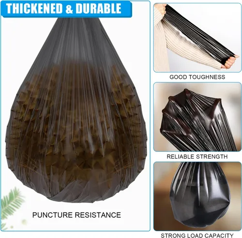 Miniatura 3 de FORID Bolsas de basura pequeñas transparentes, bolsas de basura de 4 galones, 220 bolsas de basura de plástico para baño, dormitorio, oficina, bote