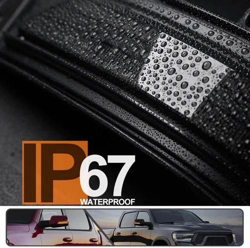 Miniatura 3 de 2 piezas de luces LED intermitentes secuenciales ámbar para espejo lateral para Dodge Ram 1500 2019-2024, indicador de intermitente, luz de señal