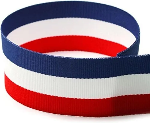 Miniatura 3 de Cinta de grogrén a rayas de bandera estadounidense de 1-3/8 pulgadas, 20 yardas, fabricada en Estados Unidos, (varios anchos y yardas disponibles)