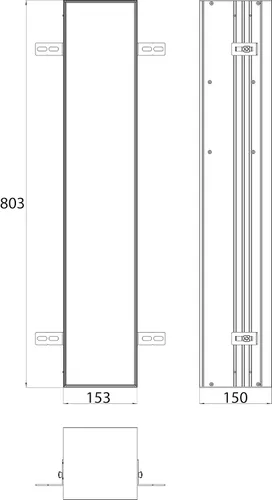 Miniatura 3 de Emco Asis Plus 975611001 - Portarrollos de papel higiénico empotrado con bisagra de aluminio para puerta derecha