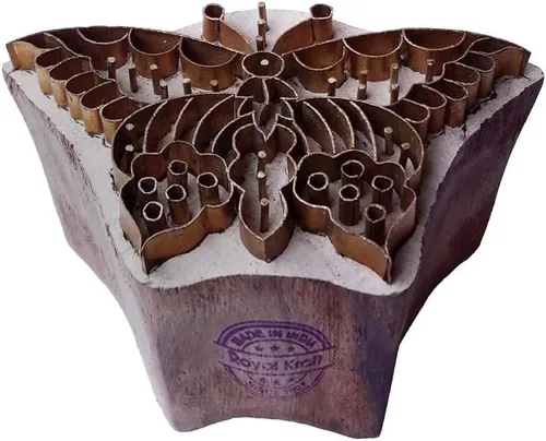 Miniatura 38 de Sello de Arcilla de Madera con Patrón de Loto de Latón para Impresión Rural BSCtag001