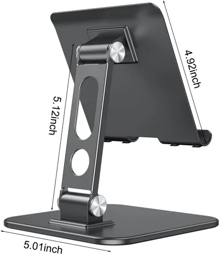 Miniatura 9 de OMOTON Soporte ajustable mejorado para tableta, soporte portátil plegable de alta resistencia, artículos esenciales de viaje para iPad Pro/Air/Mini