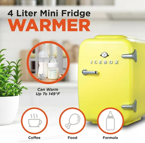 Miniatura 3 de ICEBOX IBMF4SUN - Mini refrigerador para dormitorio, refrigerador para el cuidado de la piel, enfriador portátil y calentador para maquillaje