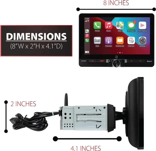 Miniatura 11 de Dual Electronics DCPA81W 8-pulgadas Certificado Apple CarPlay Android Auto Con Cable o Inalámbrico Radio Estéreo de Coche Pantalla Táctil Single