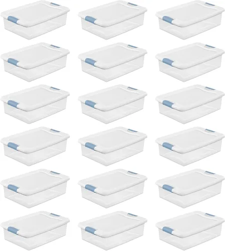 Miniatura 29 de Sterilite - Paquete de 12 contenedores apilables con pestillo, contenedores de almacenamiento bajo la cama con tapas, plástico transparente, 15