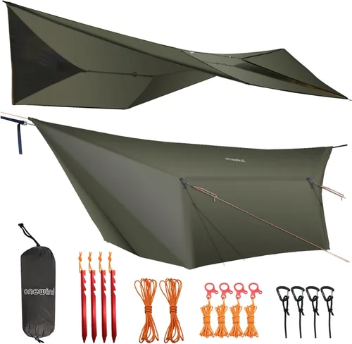 onewind Lona para Hamaca de 12 x 10 pies, Lona Ultraligera de Silnylon, Toldo para Lluvia de Hamaca, Lona Ligera e Impermeable para Tienda de De