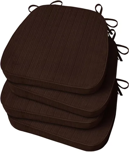 Miniatura 13 de Basic Beyond Cojines para sillas de comedor, 4 unidades, cojines para sillas de cocina en forma de D con lazos, juego de 4, cojines de asiento