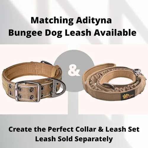 Miniatura 9 de ADITYNA Collar de perro resistente para perros grandes, collar reflectante con asa para entrenar y caminar, ancho, grueso, táctico, acolchado