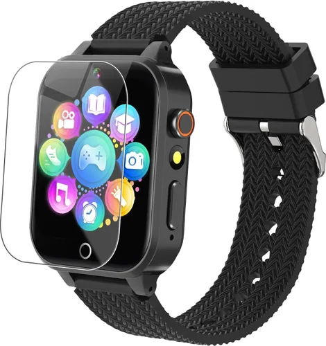 Tywop Reloj inteligente para niños y niñas de 3 a 12 años con 26 juegos de rompecabezas, cámara de video HD, pantalla táctil, reproductor de música,