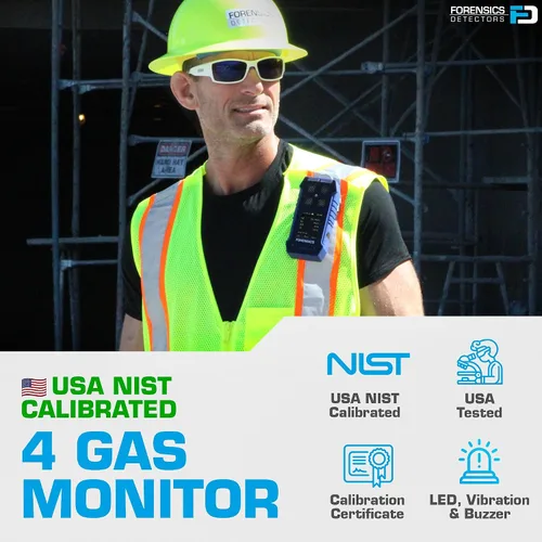 Miniatura 2 de Monitor de gas Multigas 4 con certificado de calibración NIST de EE. UU. CO, H2S, CO, EX LEL