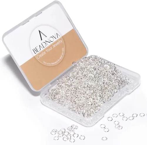 Miniatura 12 de BEADNOVA Anillos de salto de 4 mm plateados para hacer joyas Anillos abiertos para llaveros y reparación de collares (1200 piezas)
