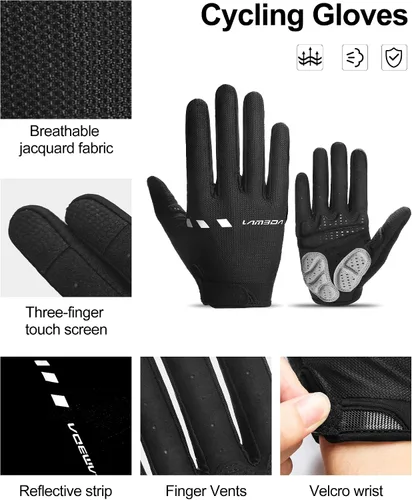 Miniatura 3 de LAMEDA Guantes de bicicleta de montaña para hombre, 0.197 in, EVA gruesos, guantes de ciclismo de dedo completo, guantes de bicicleta ligeros