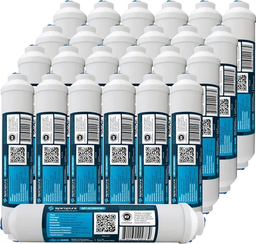 Miniatura 12 de SpiroPure Filtro en línea NSF Coconut Shell Filtro de agua de carbono granular con conexión rápida de 1/4", 2" x 10" (paquete de 1)