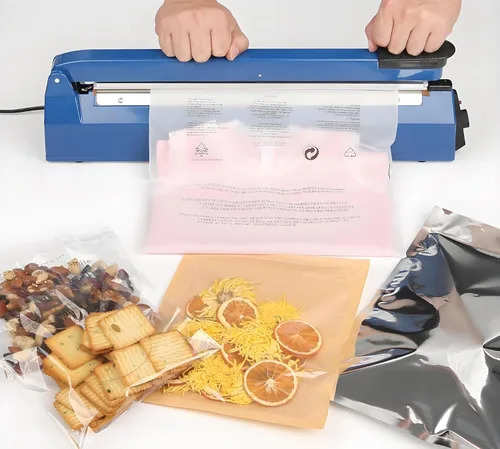 Miniatura 7 de Sellador por impulsos Máquina selladora manual de 16 pulgadas con modo de calefacción ajustable, selladores de bolsas retráctiles ABS para bolsas