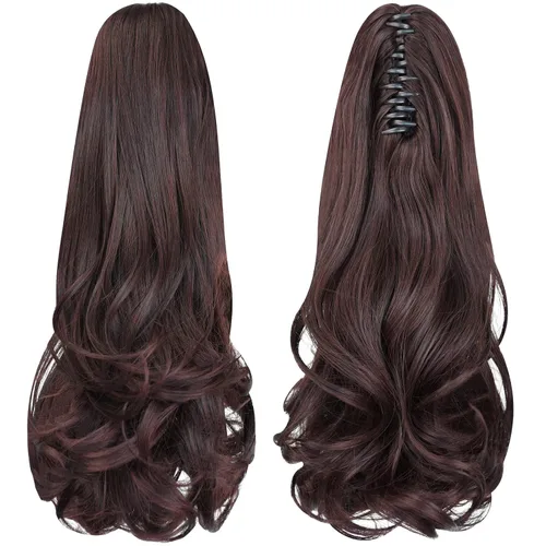 Miniatura 33 de Extensión de cola de caballo, extensiones de cabello con clip de garra de 24 pulgadas, extensiones de cabello largo y lacio, extensión de cabello