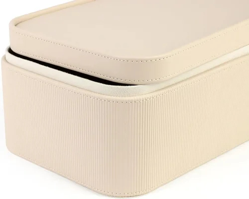 Miniatura 8 de HofferRuffer Cajas de almacenamiento decorativas de piel sintética, cestas de almacenamiento a prueba de polvo con tapas y bandejas, contenedores