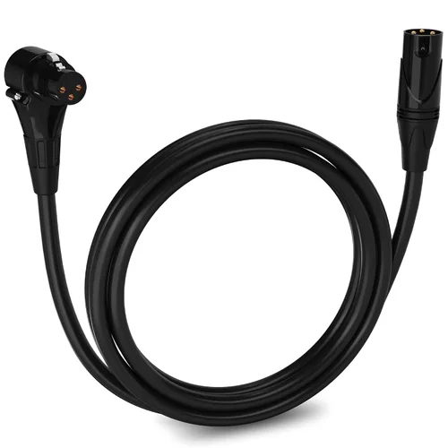 Miniatura 94 de LyxPro Cable de micrófono XLR hembra a macho de ángulo recto de 3 pines de 1.5 pies para altavoces amplificados, interfaz de audio, rendimiento