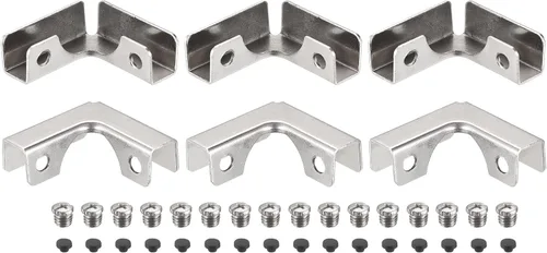 Miniatura 12 de HARFINGTON Clips de fijación de vidrio (2 unidades), soportes de fijación de vidrio en forma de L de 0.118-0.236 in para vitrina y pecera