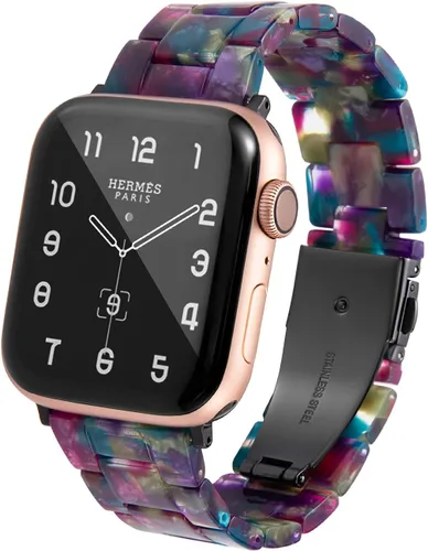 Miniatura 32 de HOPO Compatible With Apple Watch Band Thin Lightweight Resin Strap Bracelet Fashion Wristband Replacement For iWatch Bands Series Ultra 11 10 9 8 7