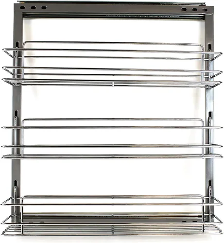 Miniatura 2 de ML-017C - Estante de especias para gabinete de acero cromado, juego completo de 3 estantes, organizador de almacenamiento de especias cromado