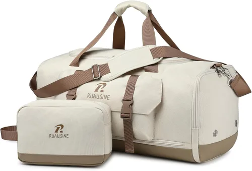 Bolsa de viaje para mujer, bolsa de gimnasio deportiva de fin de semana con puerto de carga USB, bolsa de transporte para la noche, bolsa de