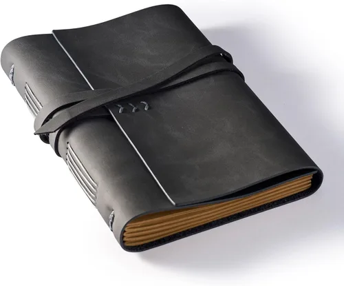 MAYBELL Diario de cuero para escribir de 5 x 7 pulgadas, diario encuadernado en cuero genuino para hombres y mujeres, 200 páginas rayadas, cuaderno