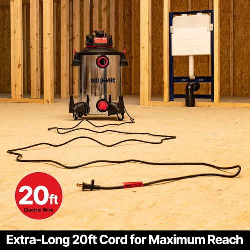 Miniatura 7 de Shop-Vac 5761311 Aspiradora para uso húmedo y seco de 12 galones, 6 HP máximo, manguera de 1.5 pulgadas de diámetro x 7 pies, cable de 20 pies