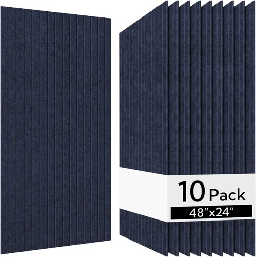 Miniatura 16 de Olanglab Paneles Acústicos de Pared Paquete de 10, 48 x 24 por cada panel acústico absorbente de sonido, paneles de sonido decorativos para estudio