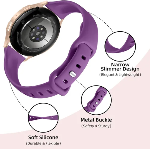 Miniatura 3 de GEAK Compatible con Samsung Galaxy Watch 7 Banda de 40mm 44mm/Ultra 47mm, Samsung Watch 6/5/4, Banda de silicona suave y delgada de 20mm
