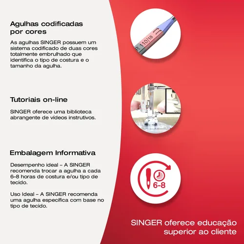 Miniatura 4 de SINGER Paquete de 10 agujas universales para máquina de coser 2020, tamaño 80/12