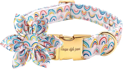 Miniatura 18 de Unique style paws Collar de perro para el día de San Valentín con lazo de flores, collar de cachorro de corazón azul, el mejor regalo para niños