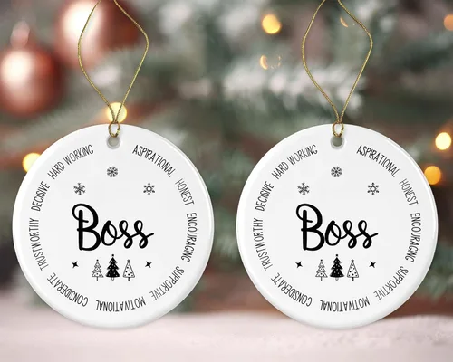 Miniatura 3 de Descriptive Boss Ornament - Best Ever Christmas Ornament - Xmas Keepsake Gift from Colleague - New Ornament Gift - Retirement Gift Printed on One