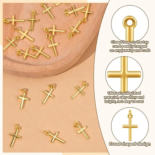 Miniatura 2 de SelfTek Letters Charms for Jewelry Making, Gold Charm Pendant Beads