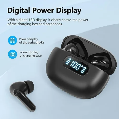 Miniatura 3 de Auriculares inalámbricos Bluetooth 5.4, auriculares estéreo de alta fidelidad 2025, 4 micrófonos con cancelación de ruido ENC, auriculares