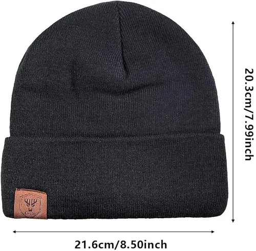 Miniatura 4 de Winter Beanie for Men Women Cold Weather Thermal Fleece Lined Knit Hat Warm Cuffed Stocking Cap