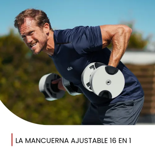 Miniatura 3 de Nuobell - Mancuernas ajustables de 5-80 libras: Reemplazan 16 juegos, ideales para banco de pesas y prensa de gimnasio en casa