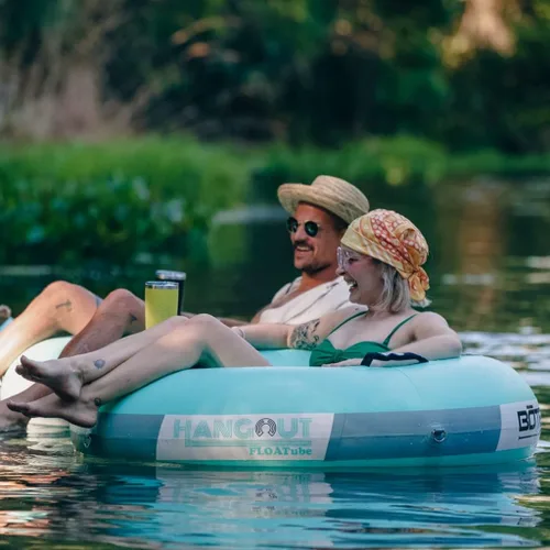 Miniatura 4 de BOTE Flotador inflable para colgar, tubo flotante de lago de 4 pies, dispositivo de flotación de balsa de resortes, juguete de piscina compatible