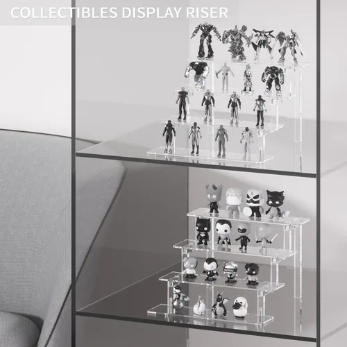 Miniatura 4 de Kcrystenia Perfume Organizer Stand, 4 Tier Display Riser Shelf Compatible with Funko POPs Amiibo Nendoroids, Clear Acrylic Risers Display Stand