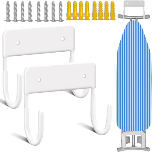 Miniatura 8 de Soporte de pared para tabla de planchar para cuarto de lavado, color blanco
