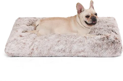 Miniatura 8 de Bedfolks Cama Impermeable para Jaula de Perro, Cama de Felpa para Perros con Funda Lavable Extraíble, Almohadón de Jaula de Perro de Piel Sintética
