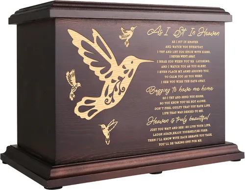 Miniatura 10 de Urnas Conmemorativas de Cremación para Cenizas Humanas de Adultos Hombres y Mujeres, Caja de Madera y Ataúd para Cenizas de Hombres, Mujeres